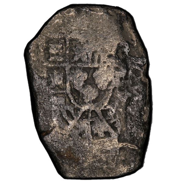 Mexico City, Mexico, cob 4 reales, Philip V, assayer not visible, PCGS F details / environmental dam