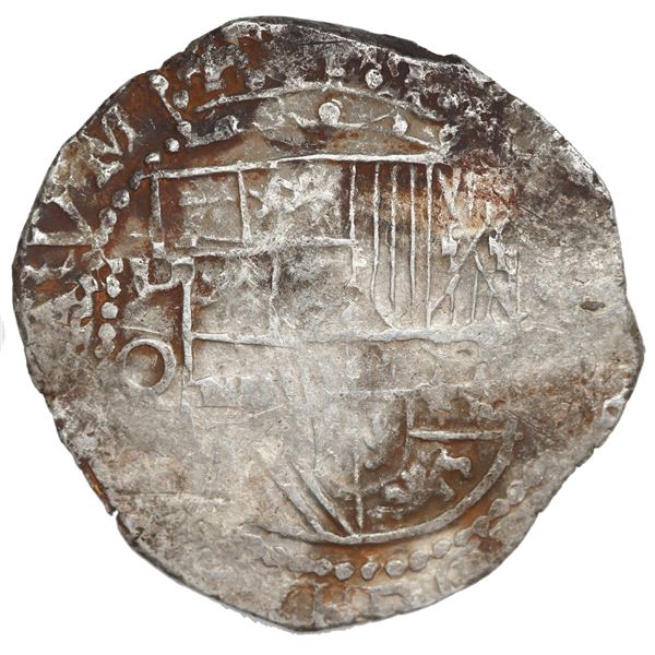 Potosi, Bolivia, cob 8 reales, Philip III, assayer Q.