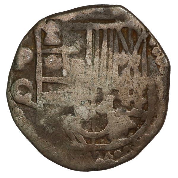 Potosi, Bolivia, cob 1 real, Philip III, assayer C/Q, very rare.