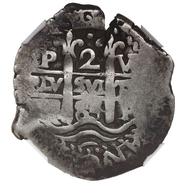 Potosi, Bolivia, cob 2 reales, 1684 V, NGC VF 30.