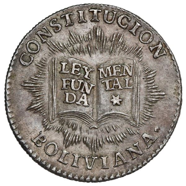 Potosi, Bolivia, 1 sol monetary medal, 1831, Constitution.