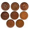 Image 2 : Lot of eight Montreal, Lower Canada, copper "bouquet-sou" tokens, Agriculture & Commerce, no date (1