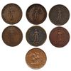 Image 1 : Lot of seven Upper Canada copper half penny tokens:  six Lesslie & Sons / York, Kingston & Dundass, 