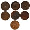 Image 2 : Lot of seven Upper Canada copper half penny tokens:  six Lesslie & Sons / York, Kingston & Dundass, 