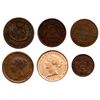 Image 2 : Mixed lot of six Canadian coppers of the 1840s to 1860s: one Nova Scotia half penny token, Victoria,