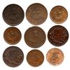 Image 2 : Lot of nine Province of Nova Scotia copper tokens: 1 penny, William IV, 1824 (two); 1 penny, Victori