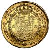 Image 2 : Santiago, Chile, gold bust 8 escudos, Ferdinand VII transitional ("admiral" bust), 1811 FJ.