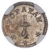 Image 2 : Popayan, Colombia, 1/4 real, 1850, NGC MS 63, finest known in NGC census.