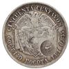 Image 2 : Costa Rica, 50 centavos, "lion" double countermark (Type VII, 1889), on a Bogota, Colombia, 50 centa