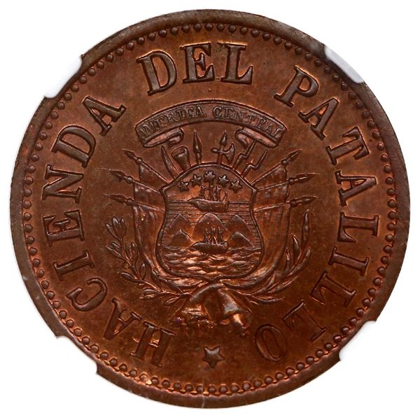 San Jose, Costa Rica, copper 3 centavos token, late 1800s, Juan Hernandez (Hacienda del Patalillo), 
