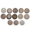 Image 1 : Lot of thirteen Mexico City, Mexico, pillar 1R, Philip V and Ferdinand VI, various dates and assayer