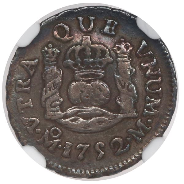 Mexico City, Mexico, pillar 1/2 real, Ferdinand VI, 1752 M, NGC XF 45.