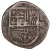 Image 1 : Seville, Spain, cob 4 reales, Philip II, assayer Gothic D at 4 o'clock outside tressure on reverse.