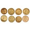 Image 1 : Lot of eight Spanish gold bust 1/2E (seven Madrid and one Seville), Ferdinand VI, Charles III, and F