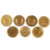 Image 2 : Lot of seven Madrid, Spain gold bust 1/2E, Ferdinand VI and Charles III, various dates and assayers.