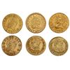 Image 1 : Lot of six Spanish gold bust 1/2E (four Madrid and two Seville), Ferdinand VI and Charles III, vario