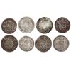 Image 1 : Lot of eight Spanish 1R "half pistareens," Philip V and Ferdinand VI, various mints and dates and as