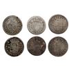 Image 1 : Lot of six Spanish 1R "half pistareens," Philip V and Ferdinand VI, various mints and dates and assa