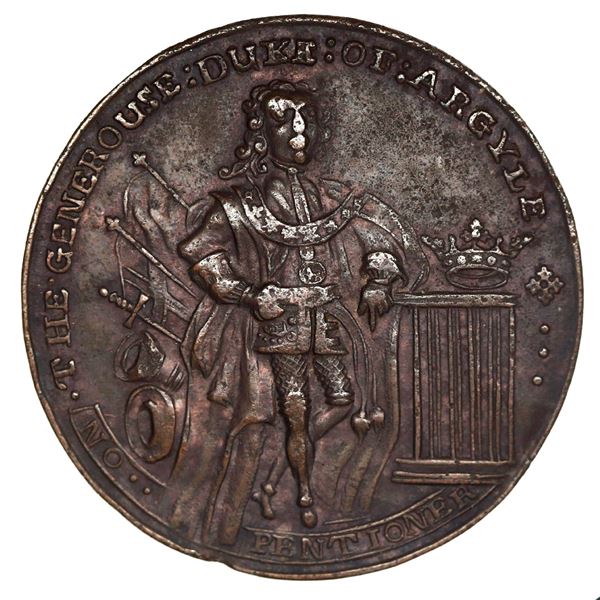 Great Britain, copper alloy Admiral Vernon medal, (ca. 1739), Argyll / Walpole and the Devil, ex-Ada