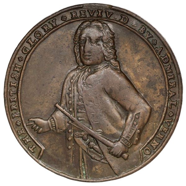 Great Britain, copper alloy Admiral Vernon medal, 1739, Vernon / Porto Bello, ex-Adams.