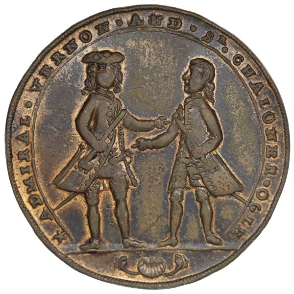 Great Britain, copper alloy Admiral Vernon medal, 1741, Vernon and Ogle / Cartagena, ex-Craige, ex-A