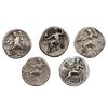 Image 2 : Lot of five Kingdom of Macedon AR drachms, Alexander III ("the Great"), 336-323 BC.