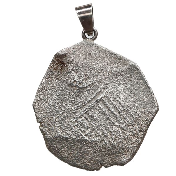 Mexico City, Mexico, cob 4 reales, Charles II, assayer not visible, ex-Joanna (1682), mounted cross-