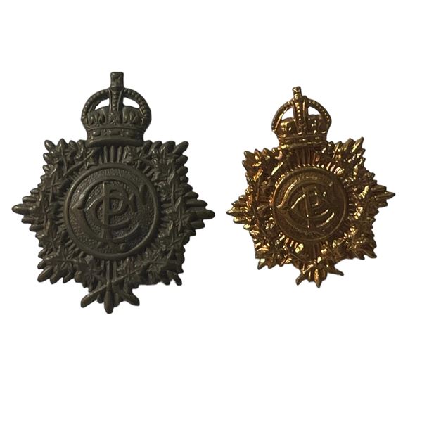 WW1 CEF Canadian Postal Corps Cap & Collar Badge Lot