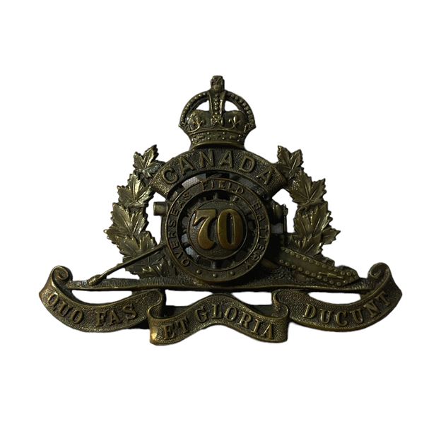 WW1 70th Overseas Field Battery Cap Badge