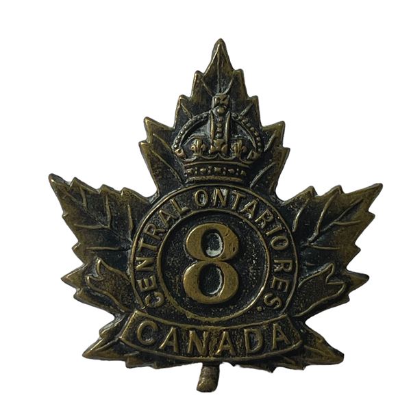 WW1 CEF 8th Central Ontario Reserve Cap Badge
