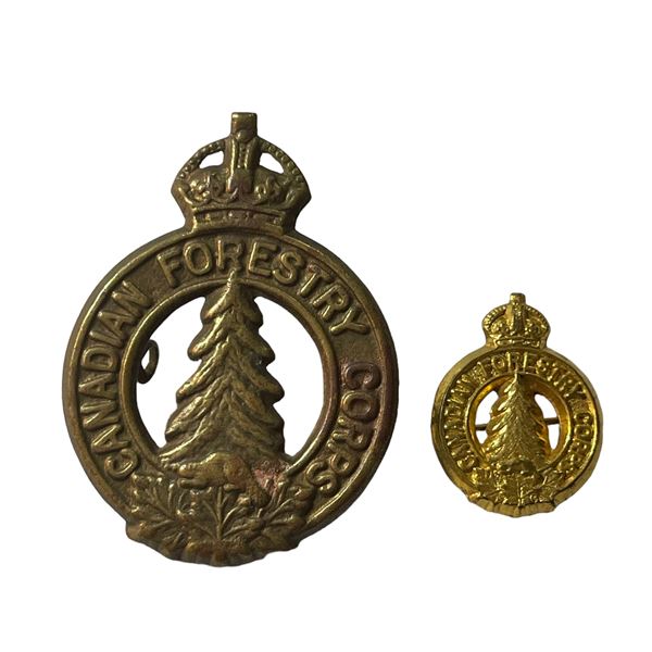 Canadian Forestry Corps Badge Lot