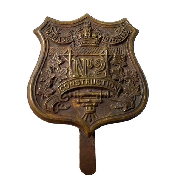WW1 CEF No 2 Construction Battalion Cap Badge