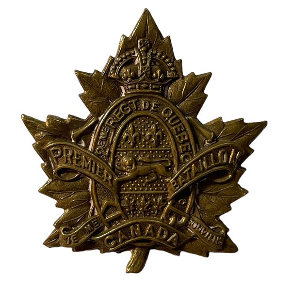 WW1 CEF 1st Depot Bn, 2nd Quebec Regiment Cap Badge