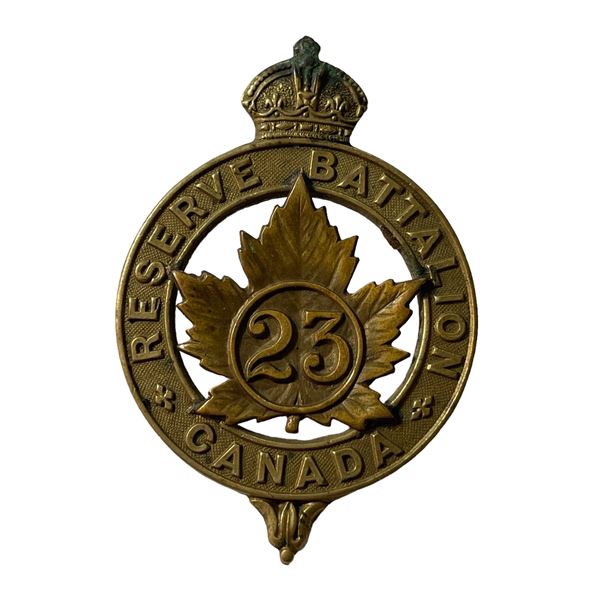 WW1 CEF 23rg Canadian Reserve Battalion Cap Badge