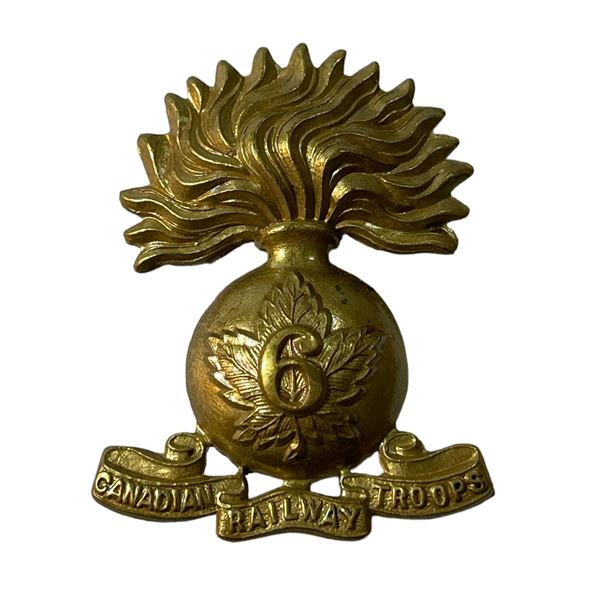 WW1 CEF 6th Canadian Railway Troops Collar Badge
