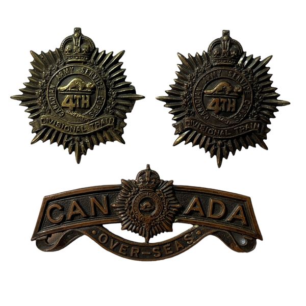 WW1 CEF 4th Divisional Train (CASC) Badge Lot