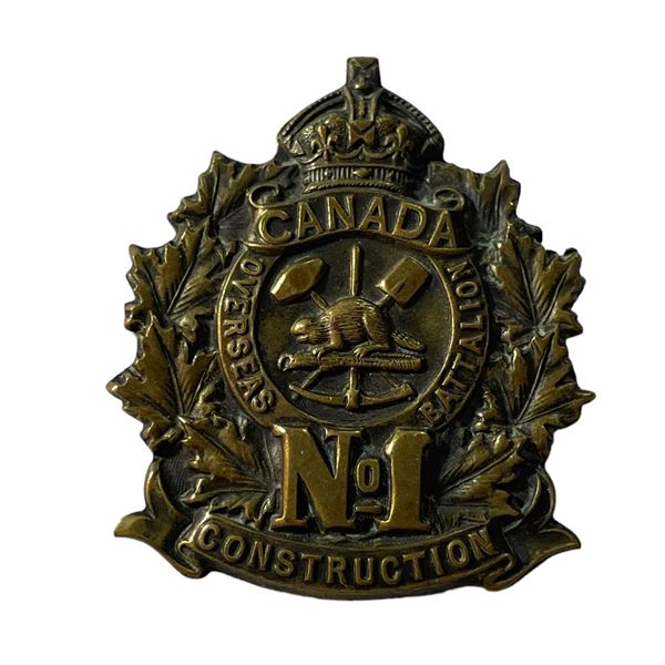WW1 CEF No 1 Overseas Construction Battalion Cap Badge