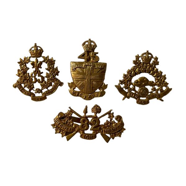 Lot of 4, Pre WW1 Collar Badges