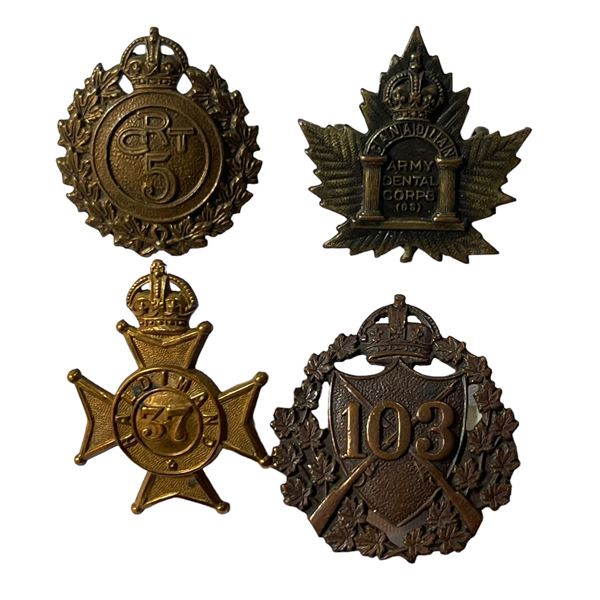 Canadian Army Collar Badge Lot