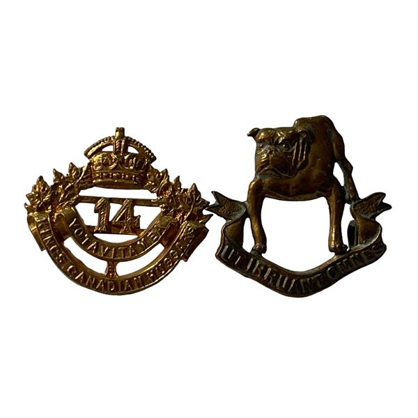 Lot of 2 Canadian Army Collar Badges