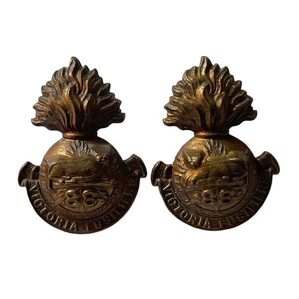 88th Victoria Fusiliers Collar Badge Pair