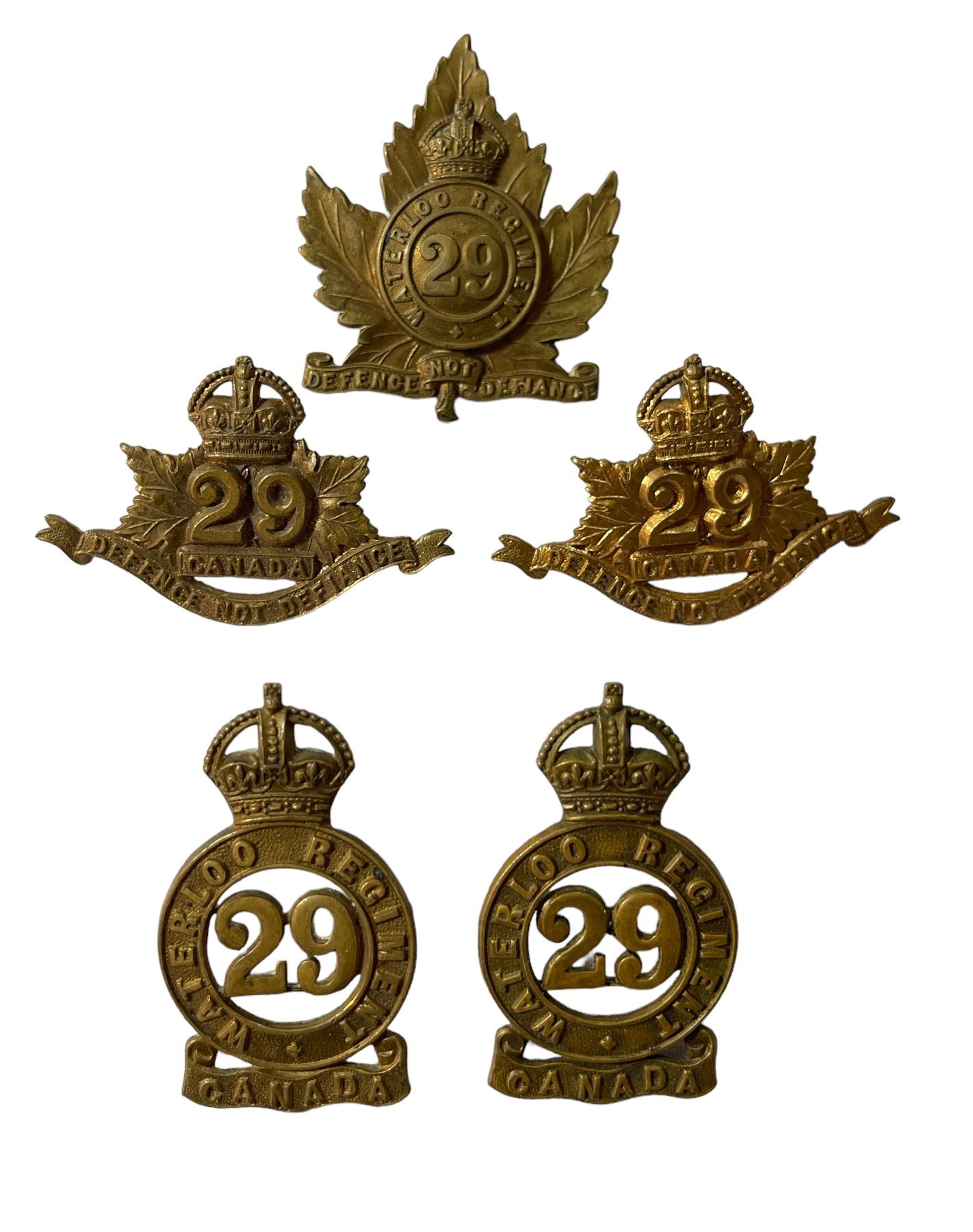 Pre WW1 29th Waterloo Regiment Badge Lot