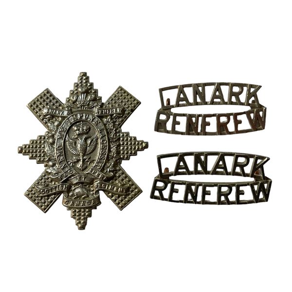 Lanark & Renfrew Scottish Regiment Badge Lot