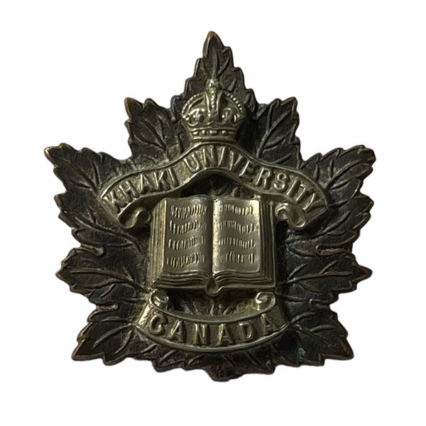WW1 CEF Khaki University Collar Badge