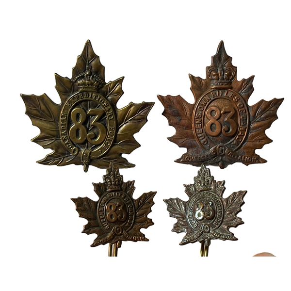 WW1 CEF 83rd Battalion Badge Lot