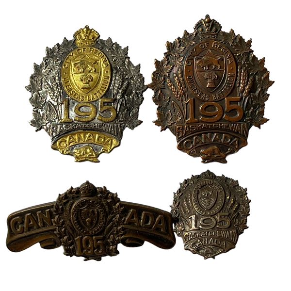 WW1 CEF 195th Battalion Badge Lot