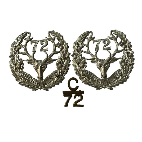 WW1 CEF 72nd Seaforth Highlanders Badge Lot