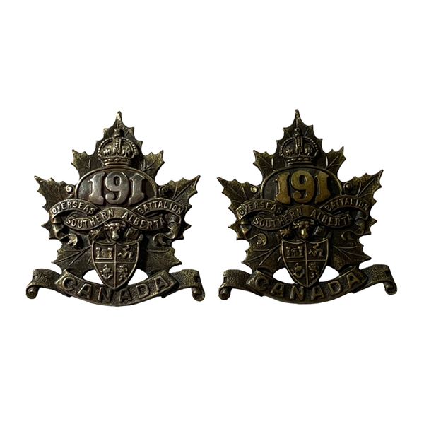 WW1 CEF 191st Battalion Cap Badge Lot