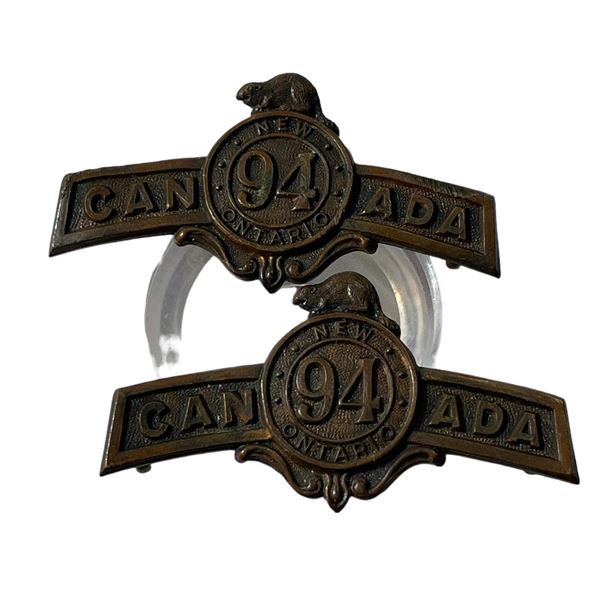 WW1 CEF 94th Battalion Shoulder Title Badge Pair