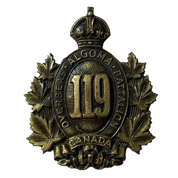 WW1 CEF 119th Battalion Algoma Cap Badge